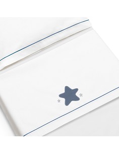 Triptico Coche Muselina Estrella Bco/Azul 2