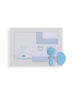 Triptico Cuna 100% Alg Mod Cuore Bco/Azul