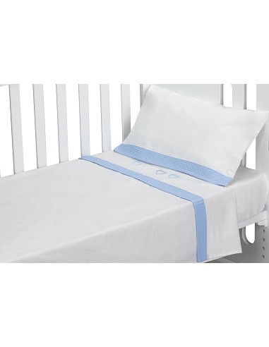 Triptico Cuna 100% Alg Mod Cuore Bco/Azul