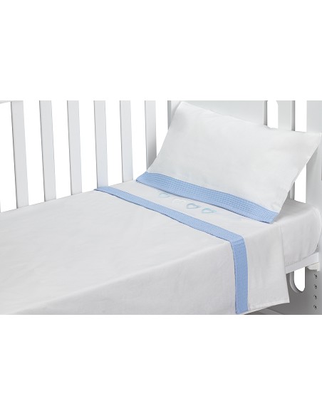 Triptico Cuna 100% Alg Mod Cuore Bco/Azul