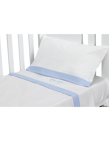 Triptico Cuna 100% Alg Mod Cuore Bco/Azul