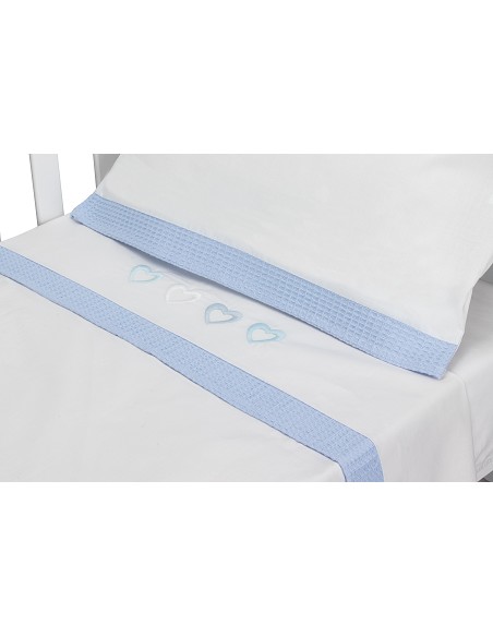 Triptico Cuna 100% Alg Mod Cuore Bco/Azul