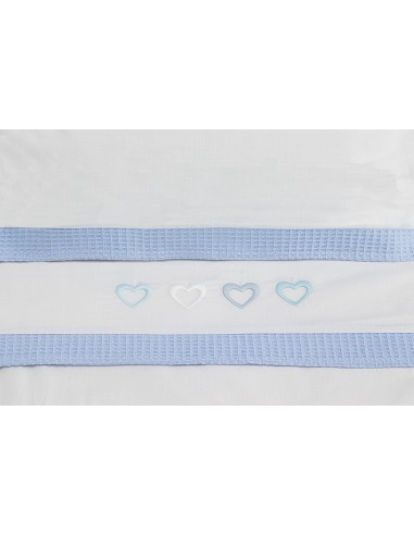 Triptico Cuna 100% Alg Mod Cuore Bco/Azul