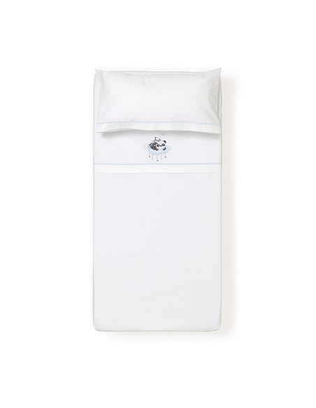 Triptico Cuna 100% Alg Mod Panda Nube Azul