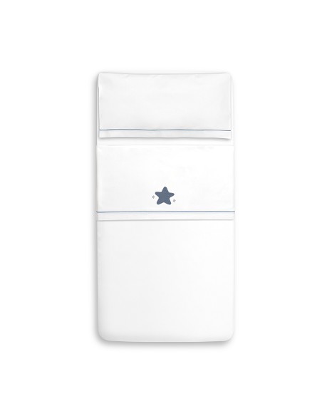 Triptico Cuna Muselina Estrella Bco/Azul