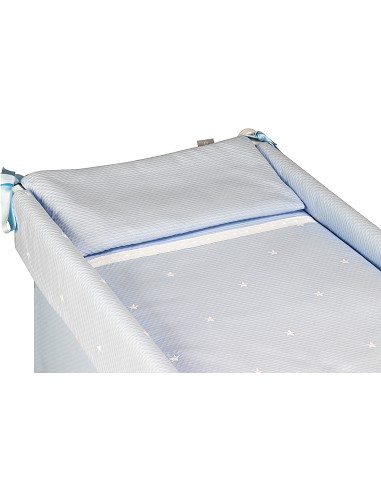 Minicuna +Textil Mad Bca Mod  Enzo Azul