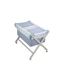 Minicuna +Textil Mad Bca Mod  Zoe Azul