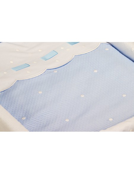 Minicuna +Textil Mad Bca Mod  Zoe Azul