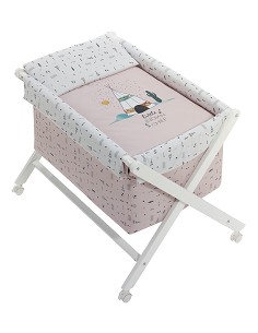 Minicuna +Textil Mad Bca Mod Dakota Rosa