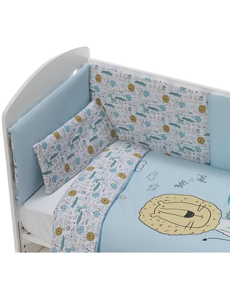 Coordinado Maxicuna 3 Pcs Mod Indara Azul