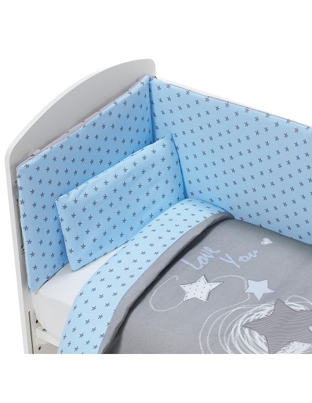 Juego 3 Pcs Funda Nordica Tejido Punto  Mod Love You Azul