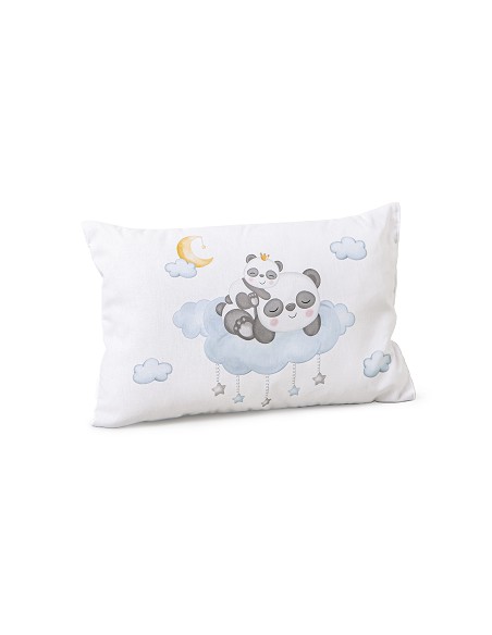 Funda Nordica + Almohada + Chichonera + Relleno  Mod Panda Nube Azul