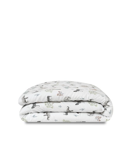 Set 2 Pcs Funda Nordica+Chichonera Desenfundable Mod. Serengueti Blanco