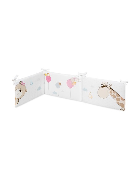 Set 2 Pcs Funda Nordica+Chichonera Desenfundable Mod. Jirafa Tren Rosa