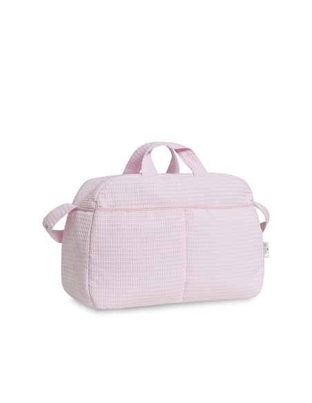 Bolso Maternal Nido de Abeja Rosa