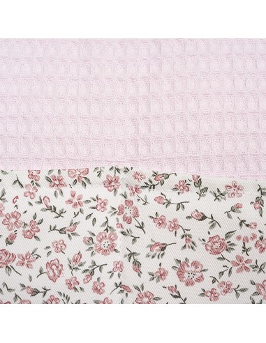 Bolso Maternal Nido de Abeja+Flores Rosa