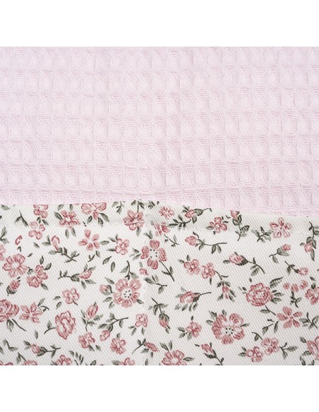 Bolso Maternal Nido de Abeja+Flores Rosa