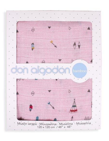 Muselina 1. 20X1. 20 Mod Cabaña Rosa