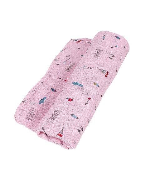 Muselina 1. 20X1. 20 Mod Cabaña Rosa