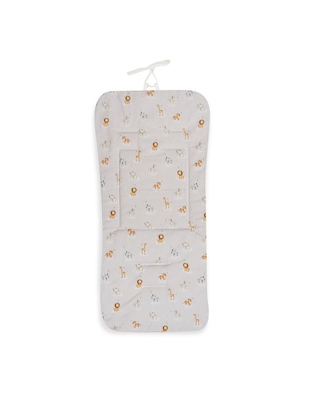 Colchoneta Reversible Nido Abeja+Animalitos Rosa