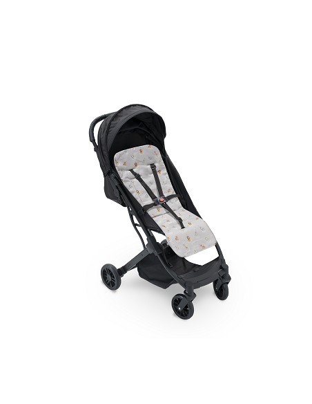 Colchoneta Reversible Nido Abeja+Animalitos Rosa