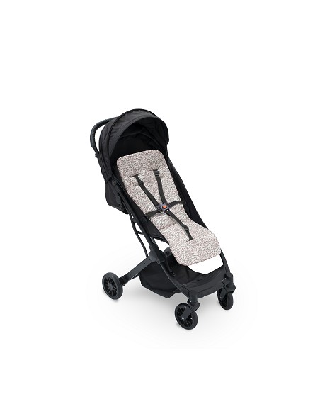 Colchoneta Reversible Vichy+Flores Rosa