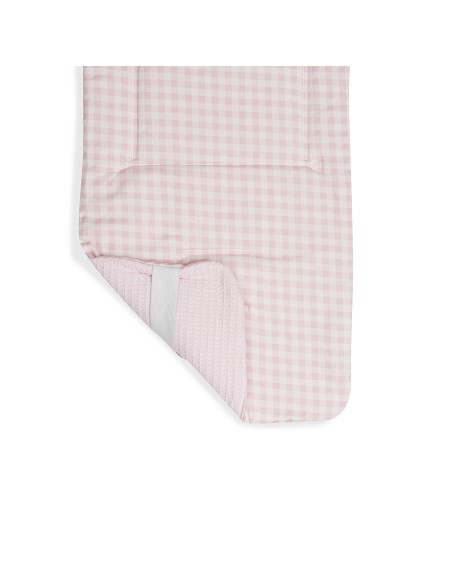 Colchoneta Reversible Nido de Abeja+Vichy Rosa