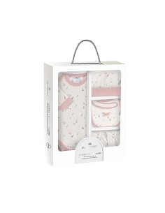 Set Regalo Body 4 Pcs 100% Alg Talla 0-6 Mod Flores...