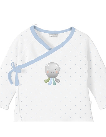 Set Regalo Sonajero 4 Pcs 100% Alg Talla 0-6 Mod Pulpo Azul