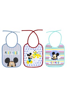 Babero Rizo(20X25 Cm) Mod Mickey Pack 3 Unds