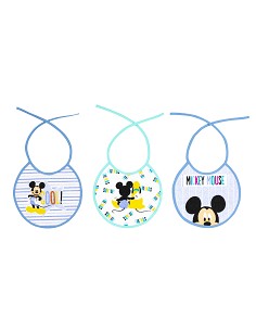 Babero Rizo (20X20Cm) Mickey Pack 3 Und