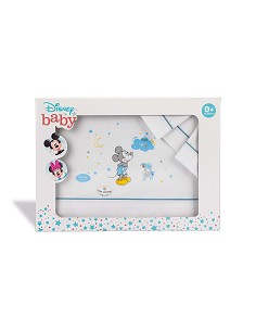 Triptico Coche 100% Algodon Mod Mickey Bco/Azul