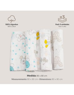 Gasas Mickey 80C80 cm Pack 3 2