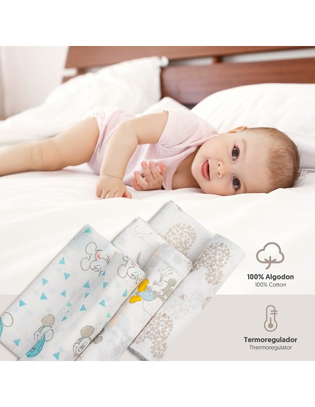 Gasas Mickey 80C80 cm Pack 3