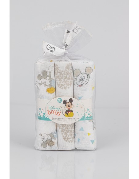 Gasas Mickey 80C80 cm Pack 3