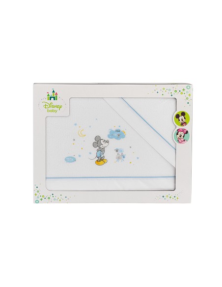 Triptico Cuna  Franela Mod Mickey Azul