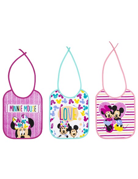 Babero Rizo (20X25 Cm) Minnie Pack 3 Umds