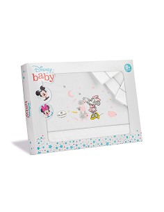 Triptico Maxicuna 100% Algodon Mod Minnie Bco/Gris 2