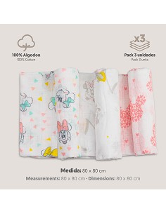 Gasa  Minnie 80X80 Xms Pack 3 2