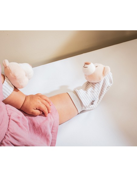 Set Sonajeros Para Pies y Muñecas Mod Osito Azul