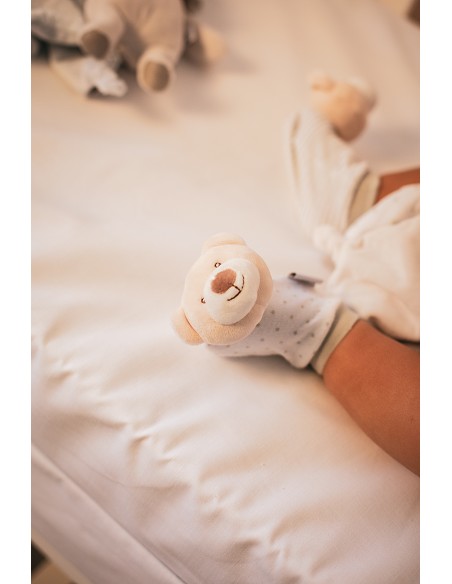 Set Sonajeros Para Pies y Muñecas Mod Osito Azul