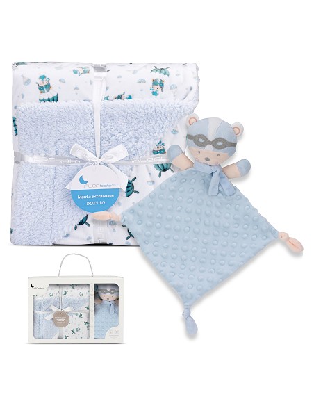 Manta Borreguillo Mod Paracaidista+Dou-Dou  Mod Paracaidista Azul