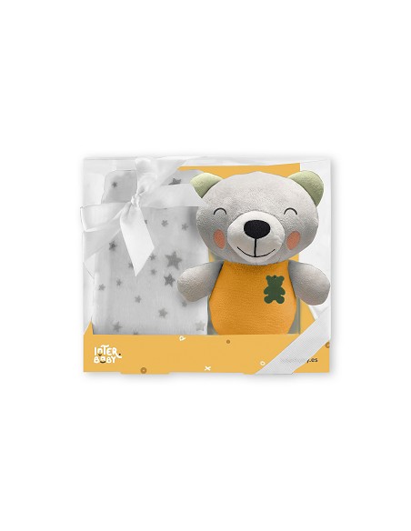 Peluche+Manta Mod Osito Mostaza