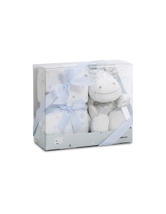 Set Peluche Crochet Jirafa+Manta Estrella Azul