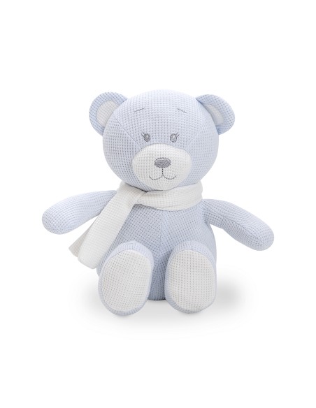 Set Peluche Crochet Oso+Manta Estrella Azul