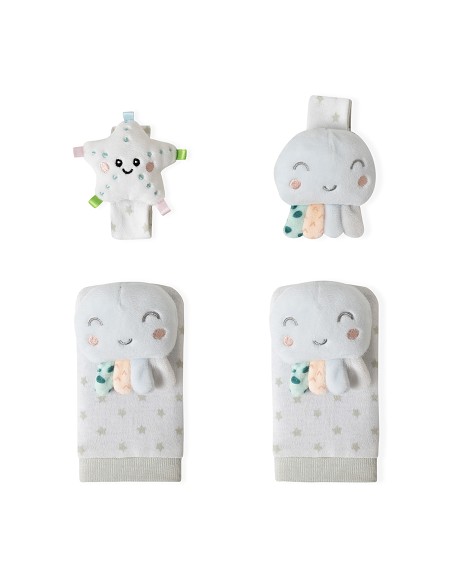 Set Sonajeros Para Pies y Muñecas Mod Pulpo