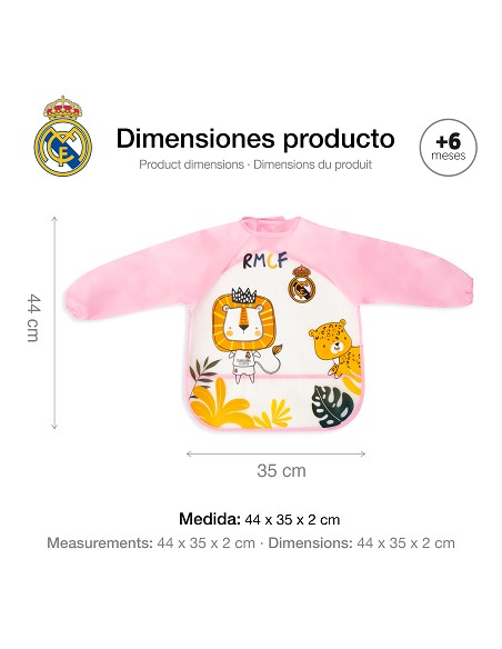 Babero Mangas Real Madrid Rosa