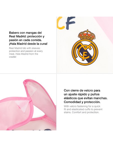 Babero Mangas Real Madrid Rosa