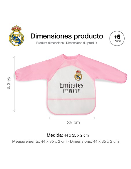 Babero Mangas Equipacion Rm Rosa