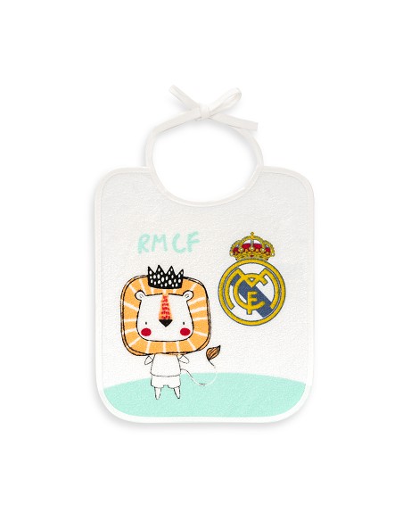 Pack2 Babero Rizo Plastificado Cuadrado Real Madrid Leon Emirates Blanco